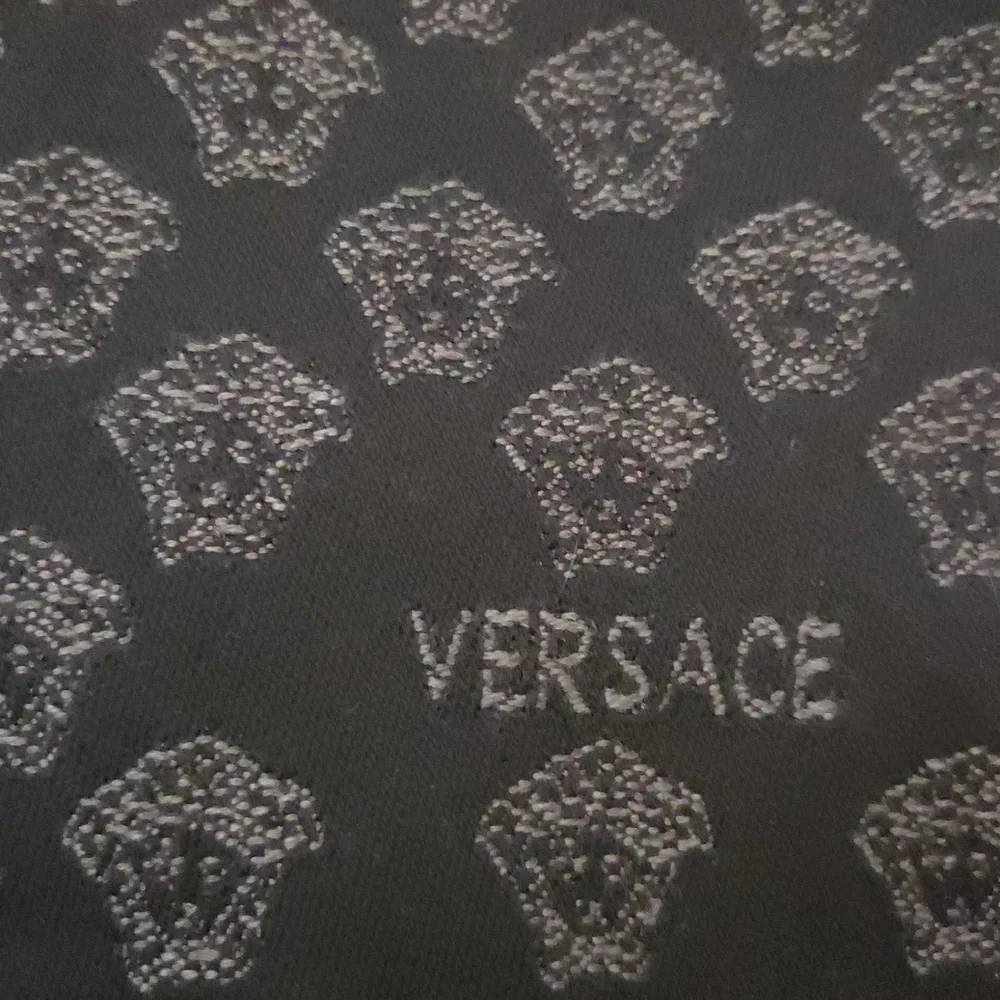 Versace Black/Grey Medussa Head Logo Wool Scarf